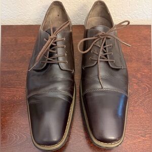 Paulo Solari Mens Brown Leather Oxford Cap Toe Dress Shoes Size 10.5M. EUC